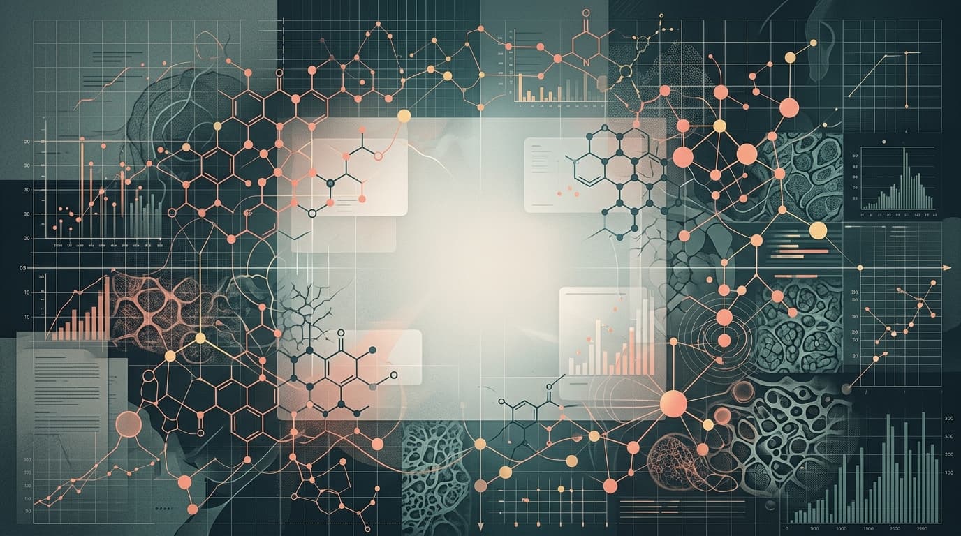 Research data visualization and scientific grid backdrop